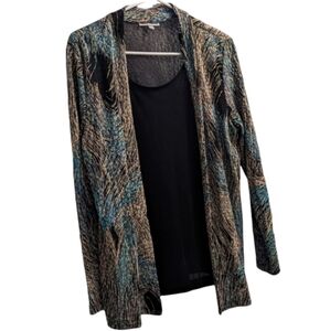 🆕 JM Collection Modern Pop Sea Spray Long Sleeve with Built in Black Top LP